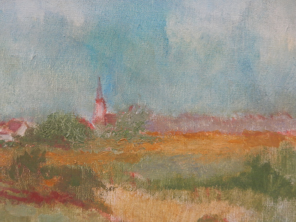 Hollands landschap - Olieverf op doek - Monogram kopen? Bied vanaf 1!