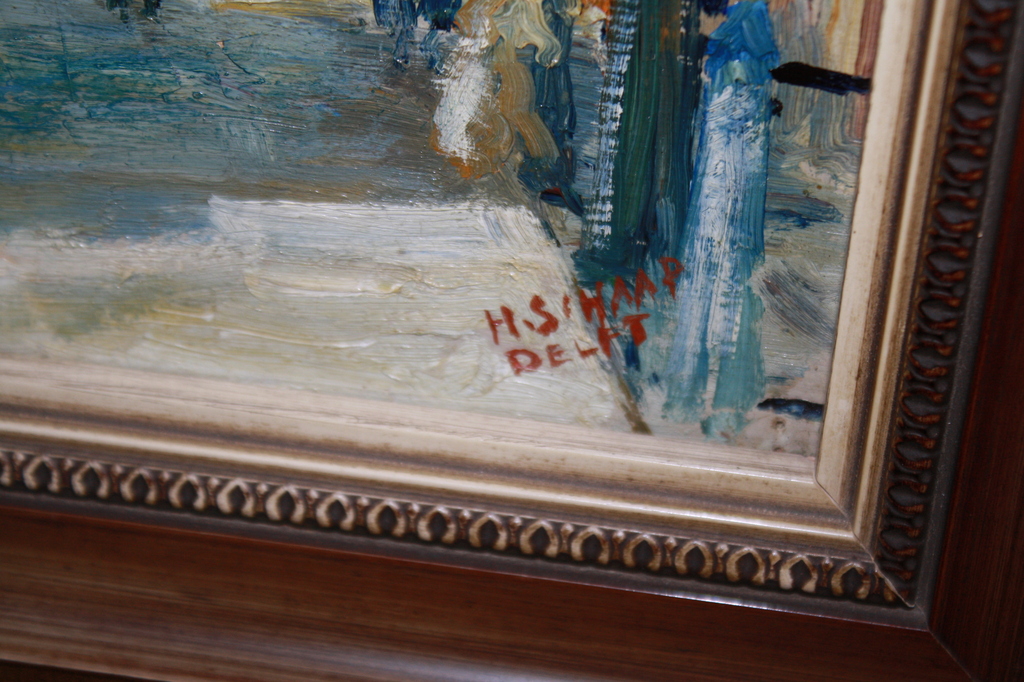 STADS GEZICHT DELFT - STRAATJE MET PERSONEN kopen? Bied vanaf 1!