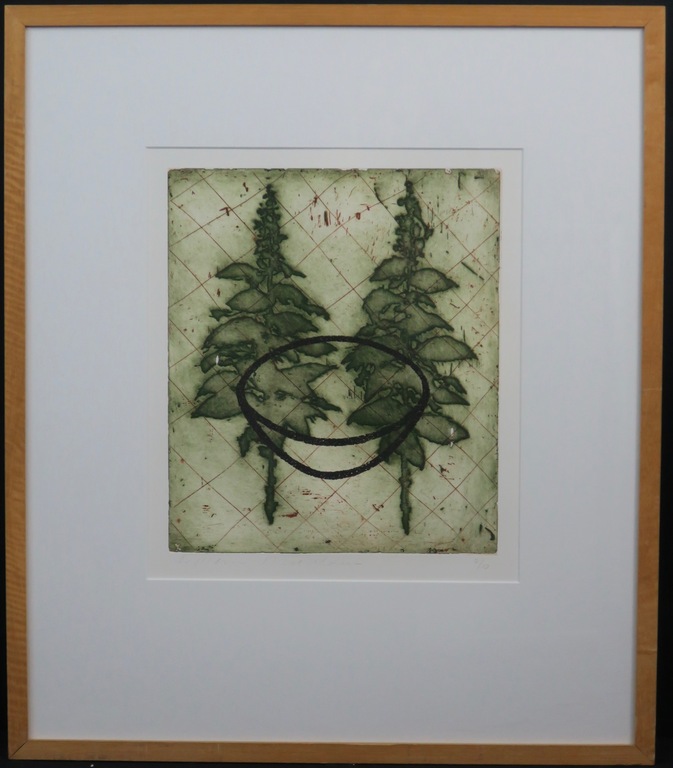 Willem Moeselaar: Ets, Zonder titel -Ingelijst verkocht voor € 50!