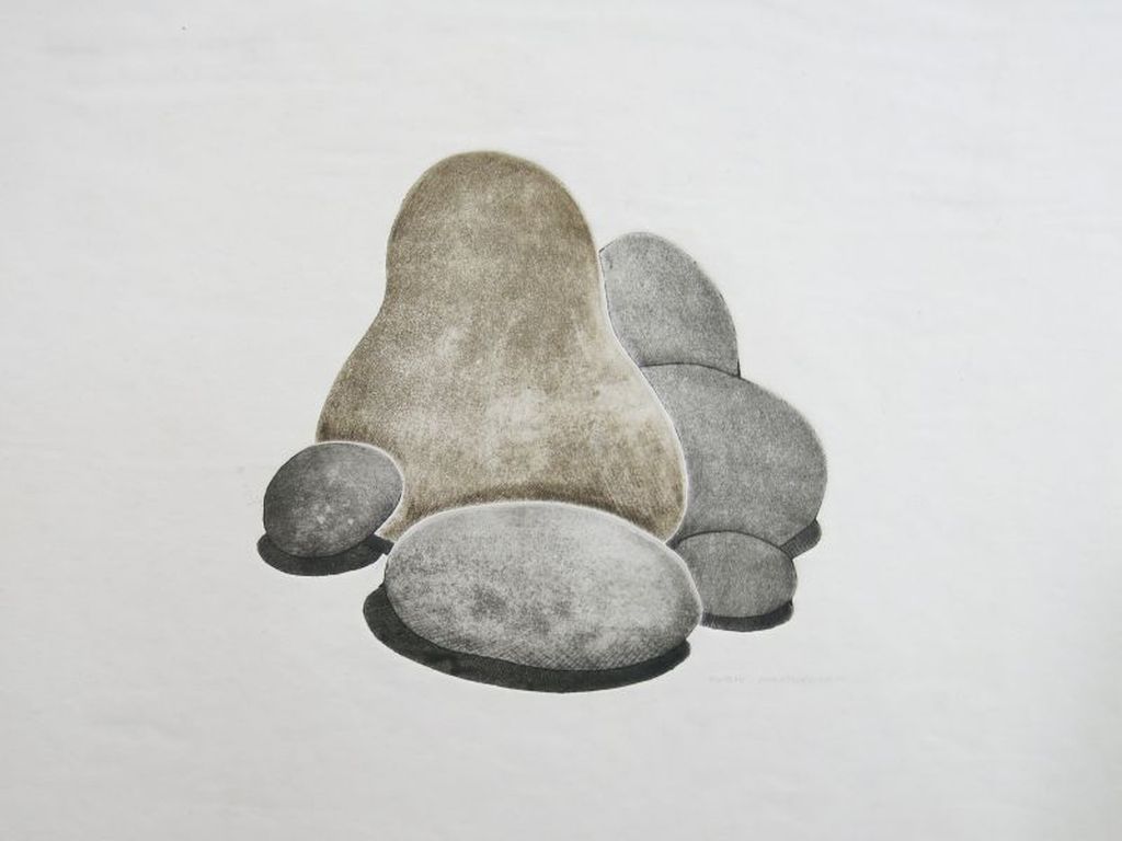 Chris Tonbreeker: Ets/Aquatint, Kiezelstenen verkocht voor € 40!