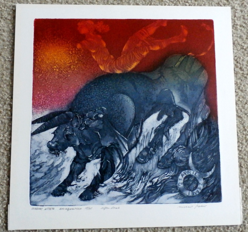 Michael Jepkes - ets/aquatint: Zodiac Stier kopen? Bied vanaf 50!