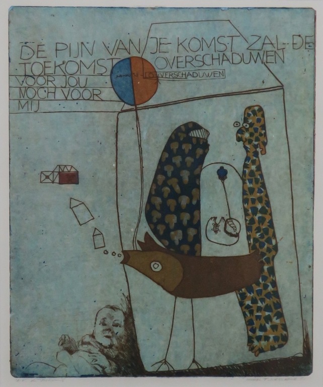 Michel Overbeeke: Ets, De toekomst - Ingelijst kopen? Bied vanaf 60!