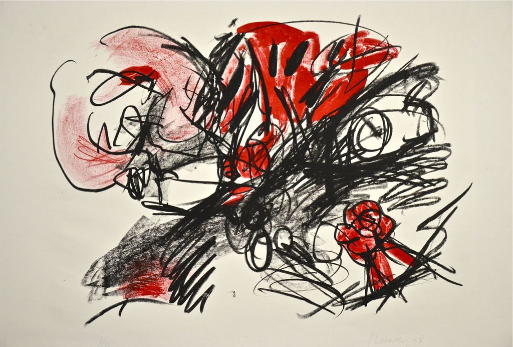 Ger Lataster: Litho (1958). Abstracte compositie verkocht voor € 150!