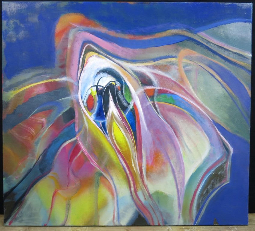 Lambertus de Jong: Olieverf op doek, Zonder titel (groot) verkocht voor € 150!