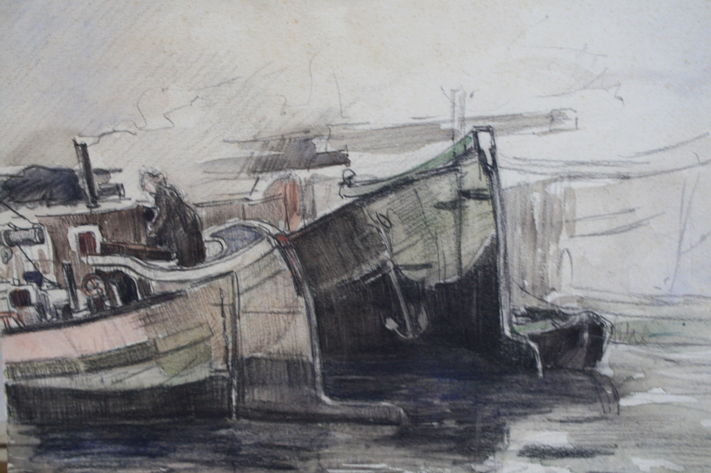 AD BEEKMANS TEKENING 1922 GORCUM aanleg HAVEN kopen? Bied vanaf 9!