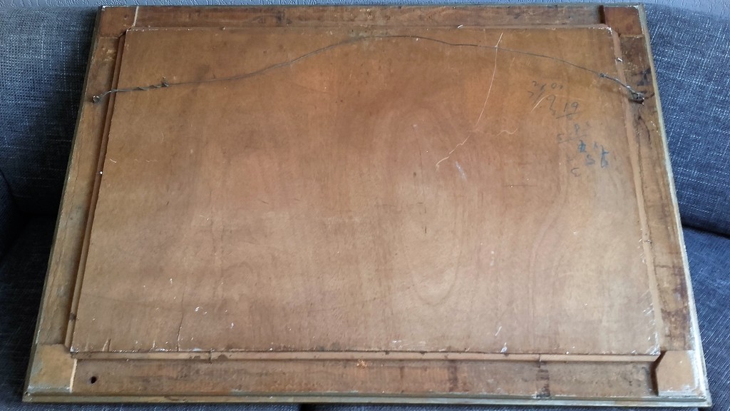 Dorpsgezicht - Olieverf op paneel - Gesigneerd met Monogram H.S. kopen? Bied vanaf 35!