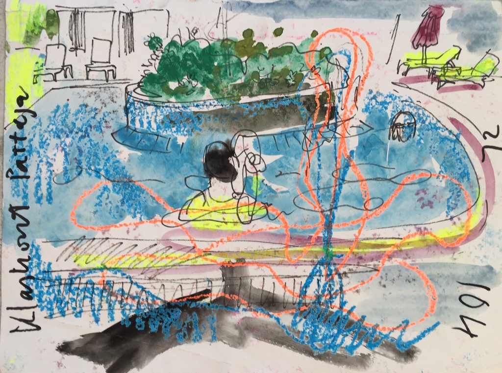 Peter Klashorst - Pattaya - Zeer uniek werk want 2-zijdig beschilderd kopen? Bied vanaf 1!