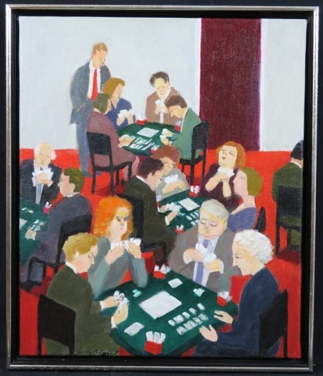 Willy Belinfante: Olieverf op doek, Bridgedrive - Ingelijst verkocht voor € 450!