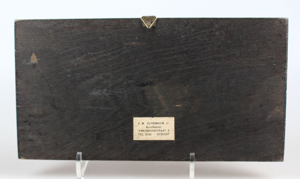 Gebrandschilderd art deco houten plankje met afbeelding van boerderij kopen? Bied vanaf 10!