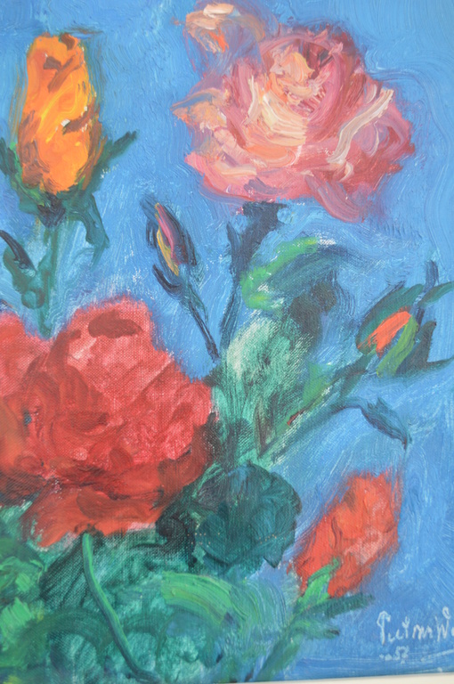 Piet van Wijngaerdt - bloemstilleven met rozen verkocht voor € 325!