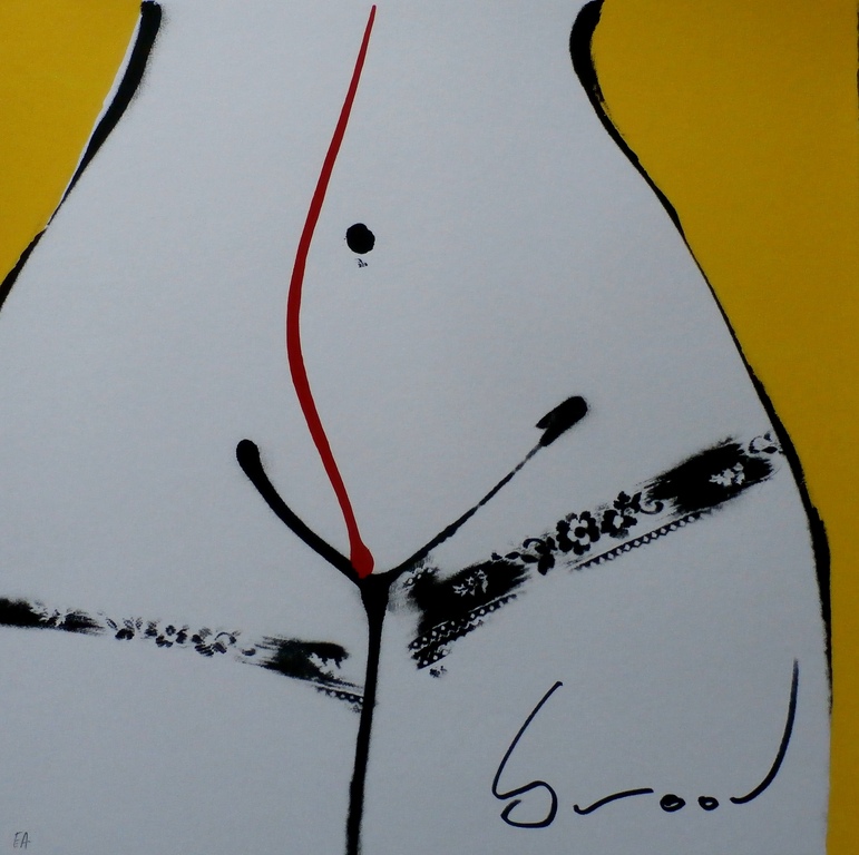 Herman Brood - zeefdruk: Hips (geel) kopen? Bied vanaf 175!