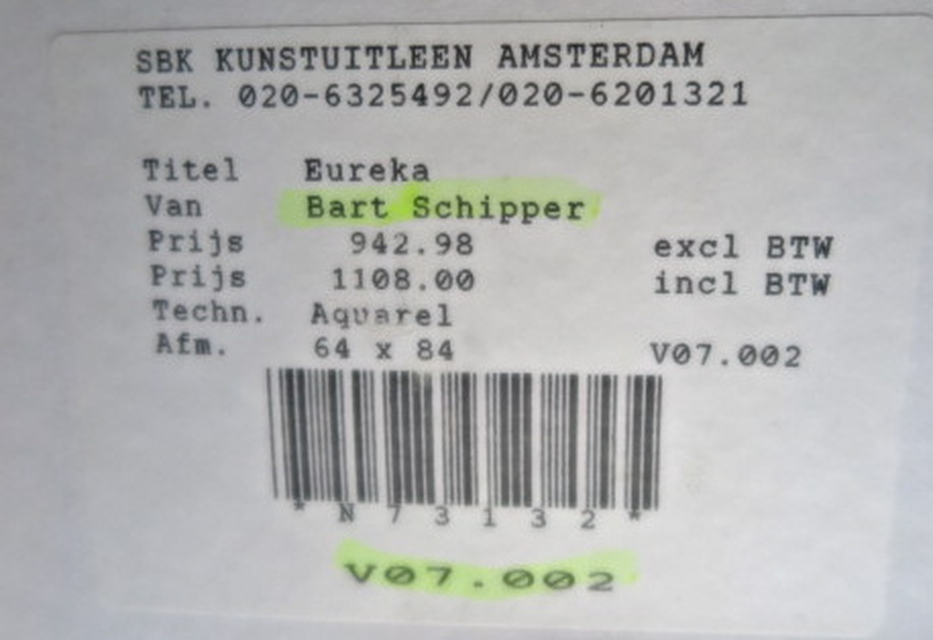 Bart Schipper: EUREKA - aquarel (GROOT!) kopen? Bied vanaf 1!