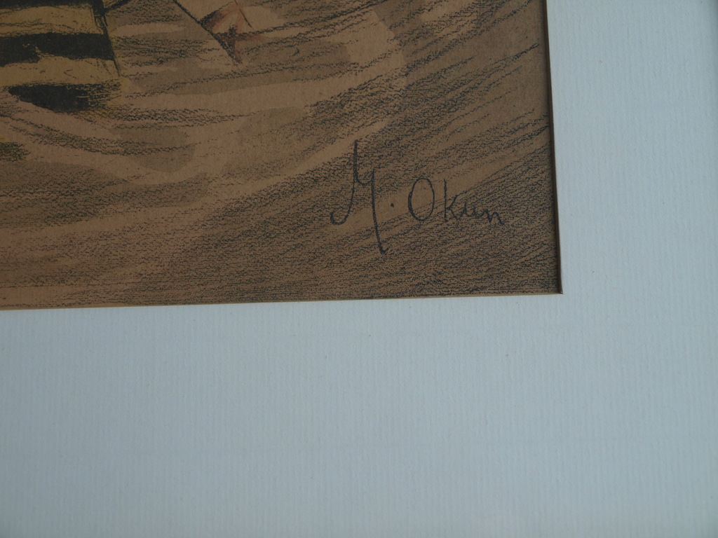 Onbekend : Prent , Flirten in Zee – ingelijst – oud kopen? Bied vanaf 1!