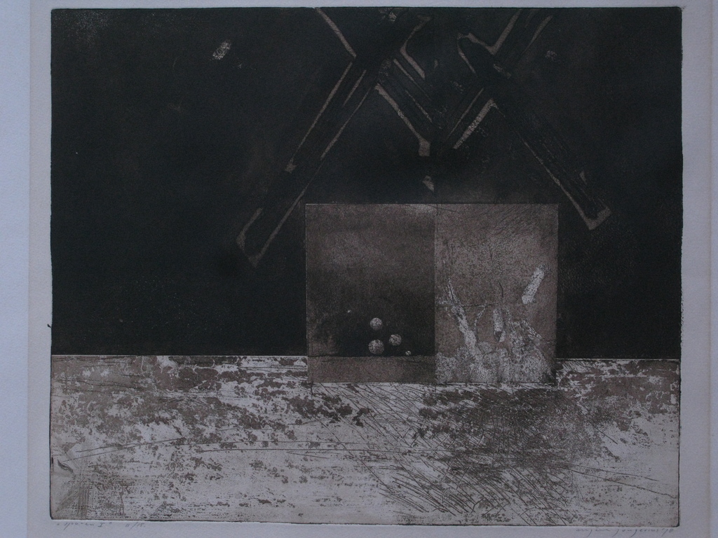 EUGENE JONGERIUS - grote abstracte ets - 11 uit 15 - GESIGNEERD.  verkocht voor € 70!