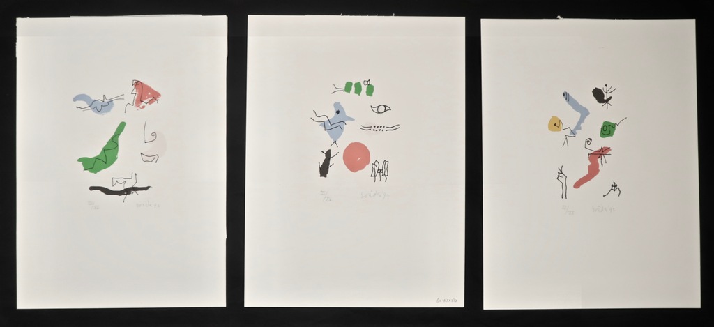 Lot met 3 werken van Jan Roede: Zeefdruk, Zonder titel I verkocht voor € 110!