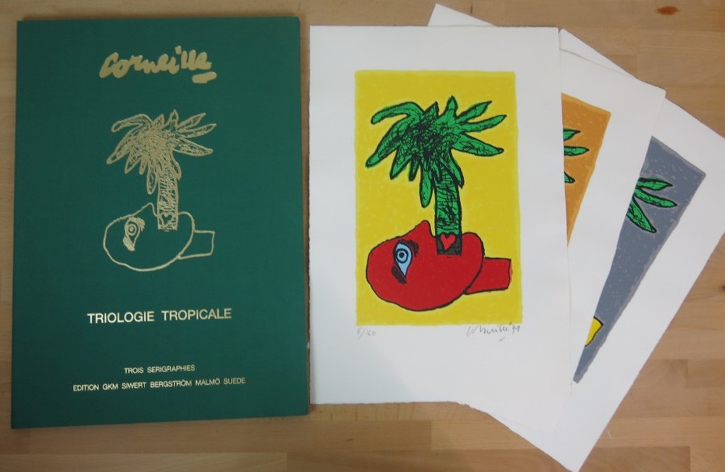 Corneille: Portfolio met drie zeefdrukken, Trilogie tropicale kopen? Bied vanaf 250!