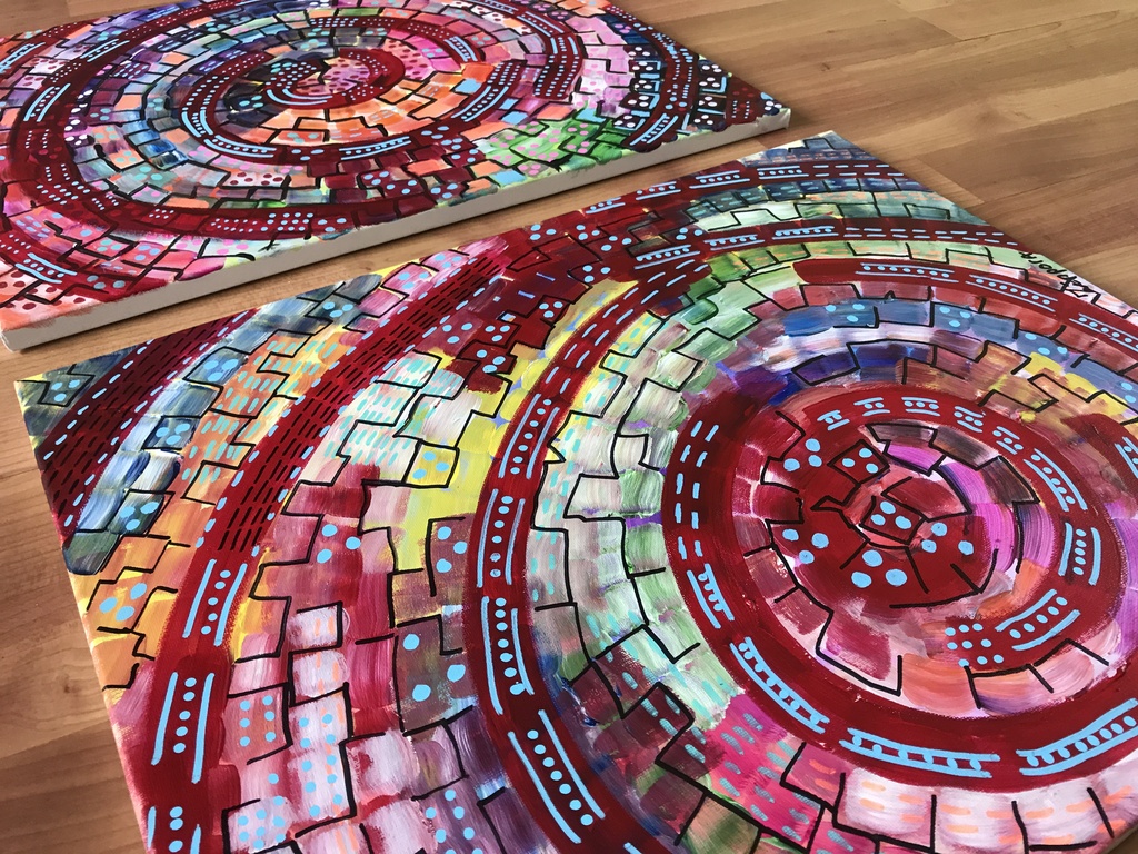 Zippora Meijer  Maze Of Joy  tweeluik op canvas  kopen? Bied vanaf 1!