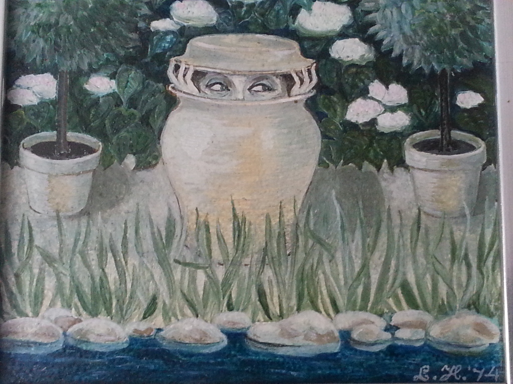 miniatuur schilderijtje. gesigneerd: monogram.  kopen? Bied vanaf 50!