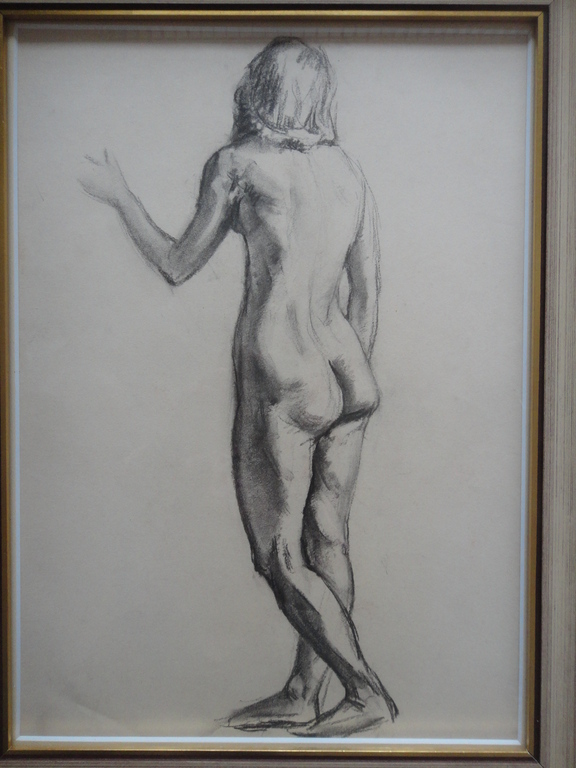 Jan (Johannes Maria) Groenestein (ta), tekening, staand ruggelings naakt kopen? Bied vanaf 50!