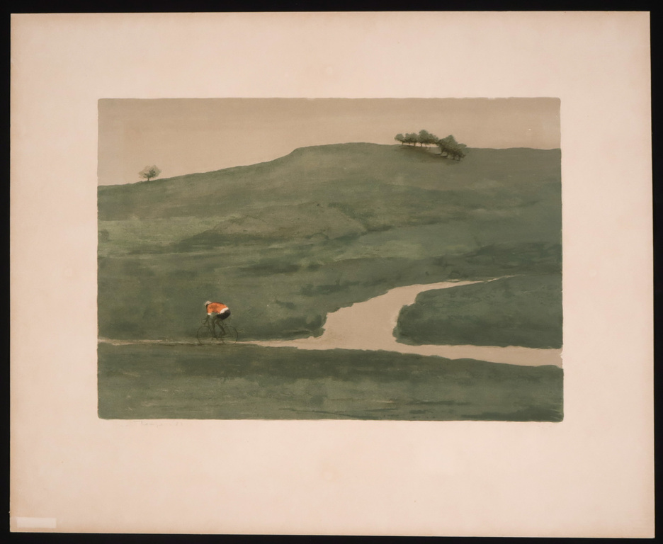 Mart Kempers: Litho, Z.T. Fietser in landschap kopen? Bied vanaf 20!