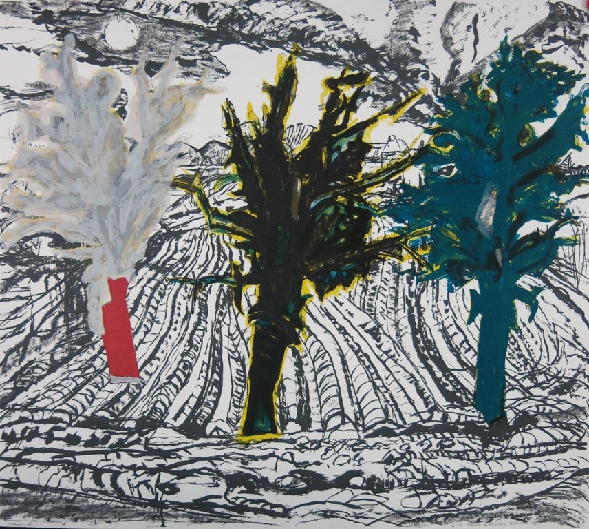 Hans Ebeling Koning: Zeefdruk, Zonder titel (groot) verkocht voor € 46!