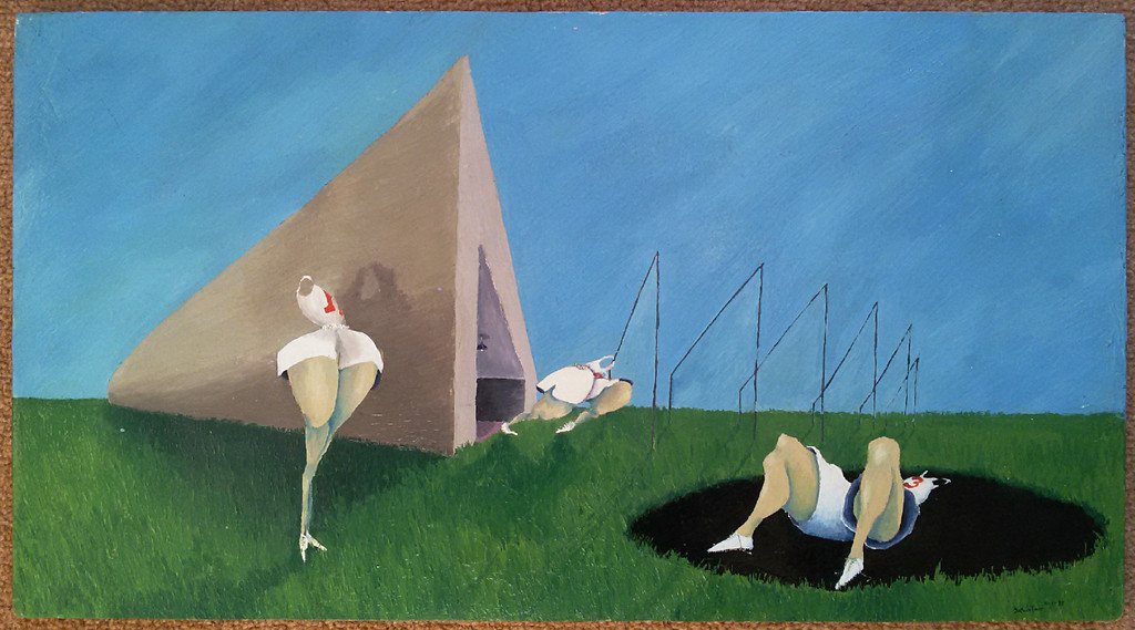 Rob van Trier - Atletiek, olieverf op paneel kopen? Bied vanaf 150!