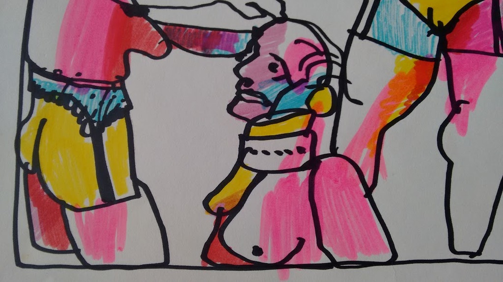 Herman Brood grote tekening, it's a hit, ingelijst kopen? Bied vanaf 280!