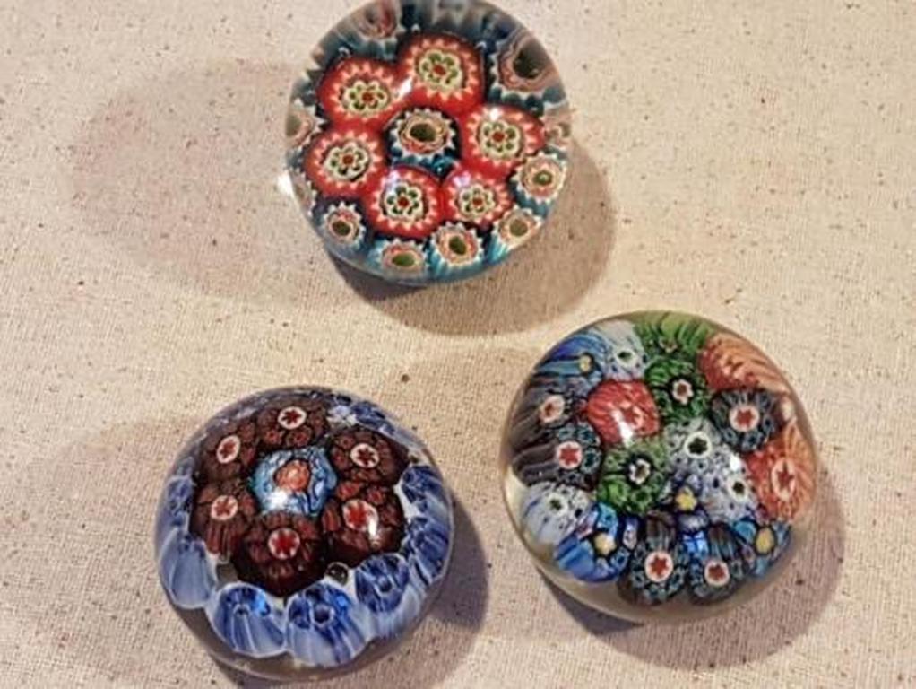 Presse-papier set ( 3 pz) met murrine kopen? Bied vanaf 10!