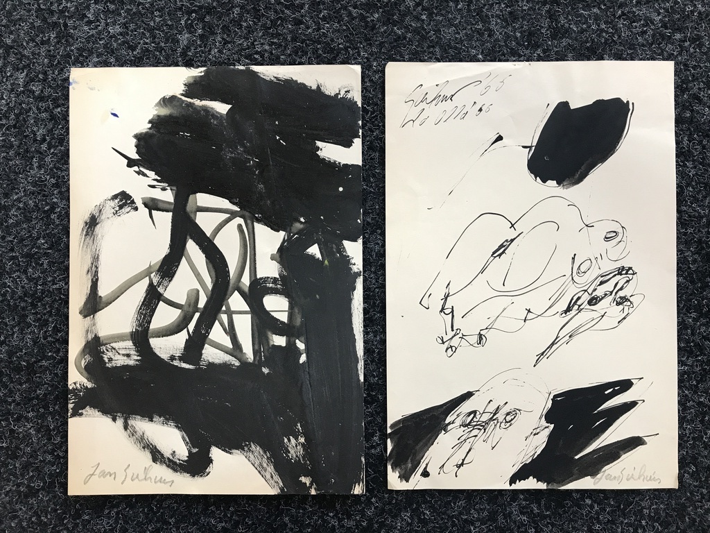 2 Prachtige tekeningen van JAN SIERHUIS verkocht voor € 65!