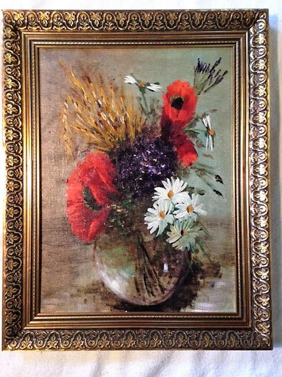 Onbekende kunstenaar, olieverf paneel, Stilleven: bloemen op vaas kopen? Bied vanaf 1!