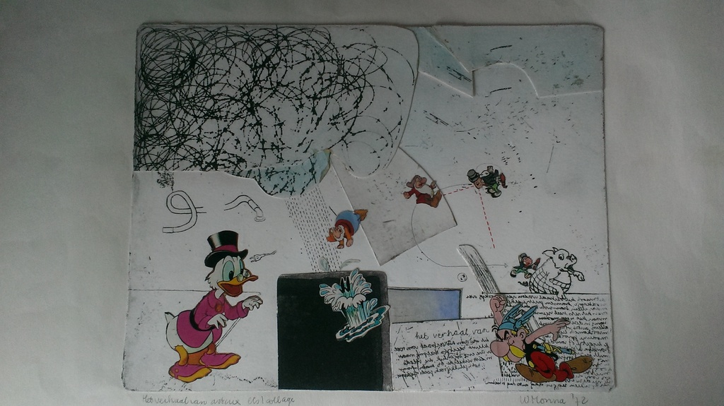 W.Monna: ets en collage, Het verhaal van Asterix ,1972 kopen? Bied vanaf 25!