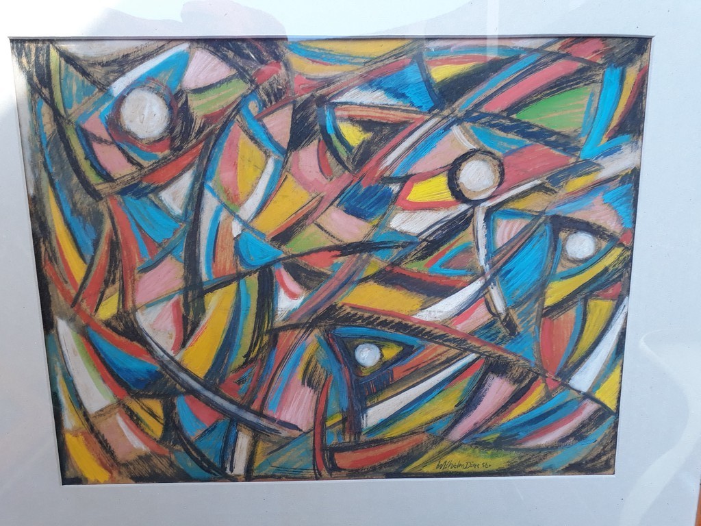 Wilhelm Dörr (?) pastel op karton, 1956  (35 x 45) ingelijst   kopen? Bied vanaf 1!