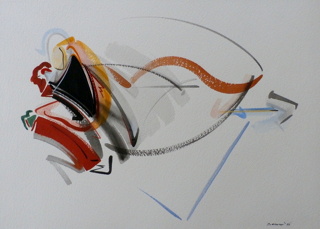 Peter van Drumpt - aquarel - 1993 verkocht voor € 55!