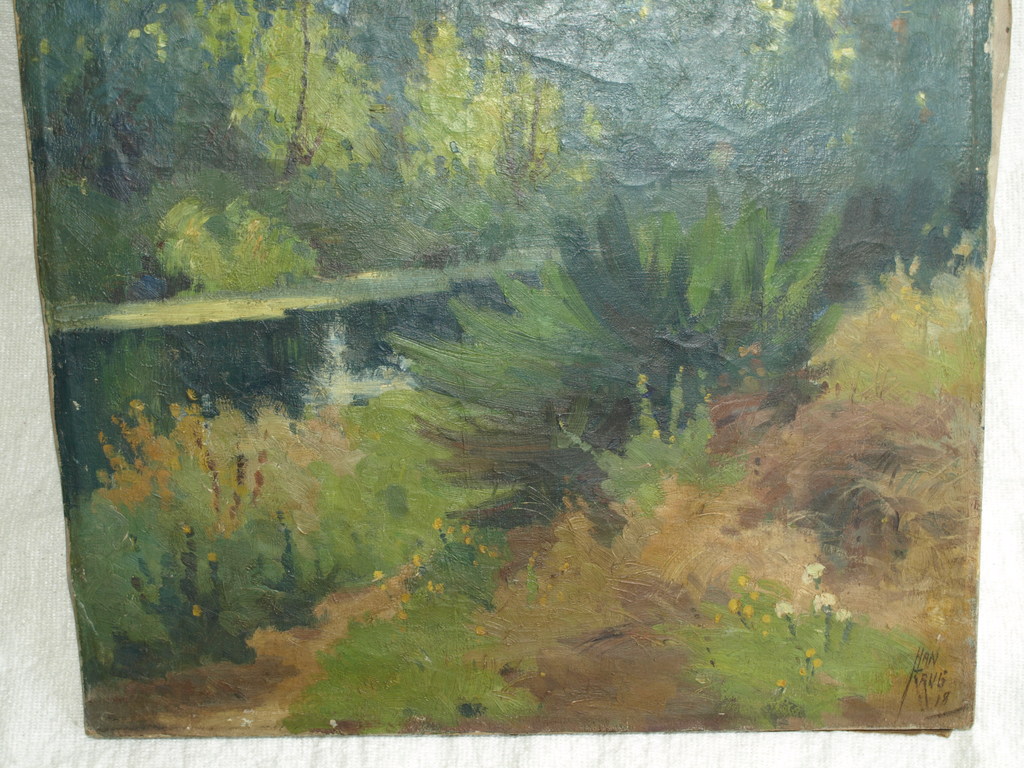 Han Krug - Olieverf op doek – Landschap – Gesigneerd - 1918 kopen? Bied vanaf 1!