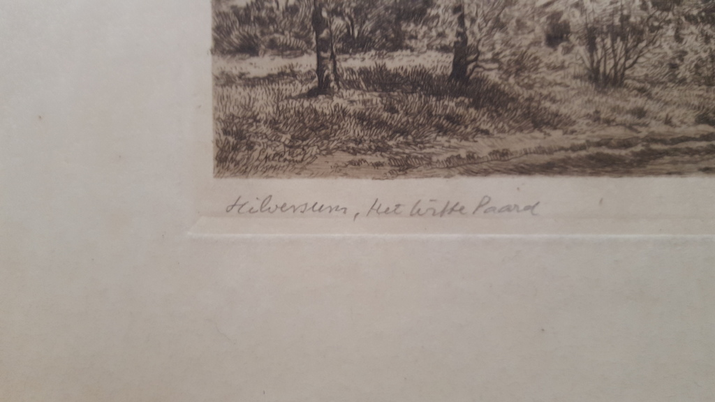 L.K.C. Prins (1887-1957) - ets, Het witte paard Hilversum, handgesigneerd kopen? Bied vanaf 25!