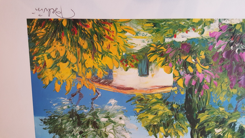 MARCEL BELVISI - PETIT COTTAGE SUR LE JARDIN, grote litho, handgesigneerd kopen? Bied vanaf 1!