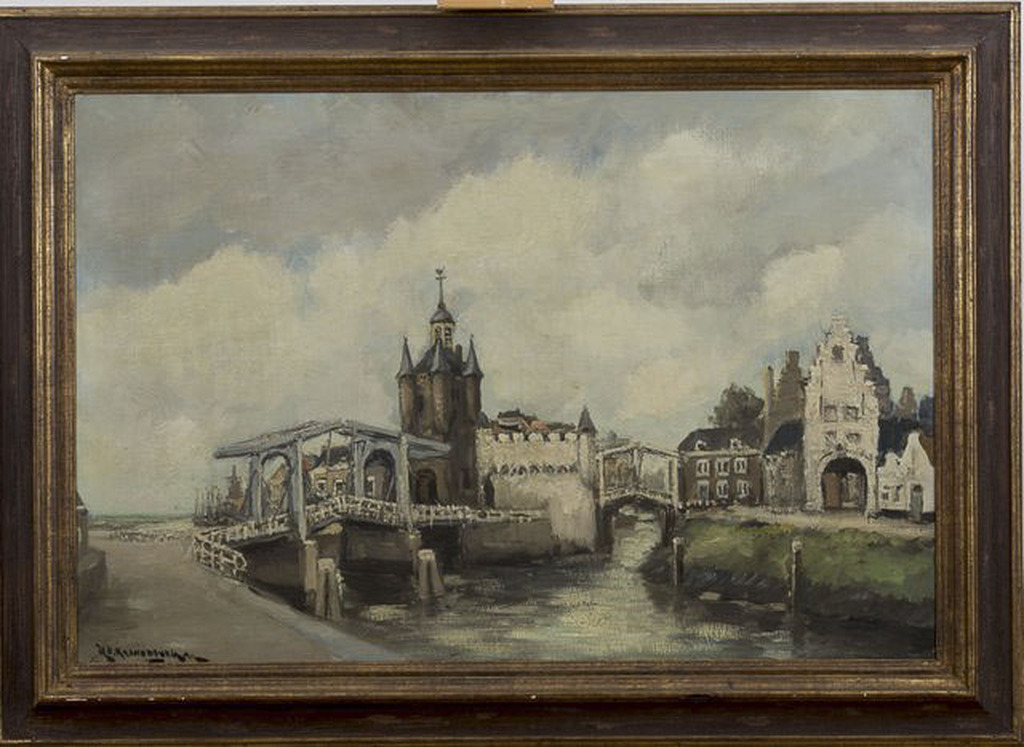 Gezicht op Zierikzee, olieverf op doek kopen? Bied vanaf 1!