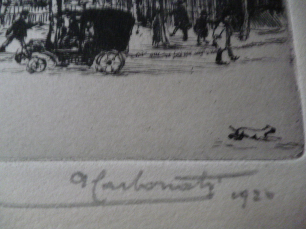 Antonio Carbonati - ets - Stadsgezicht Parijs. kopen? Bied vanaf 85!