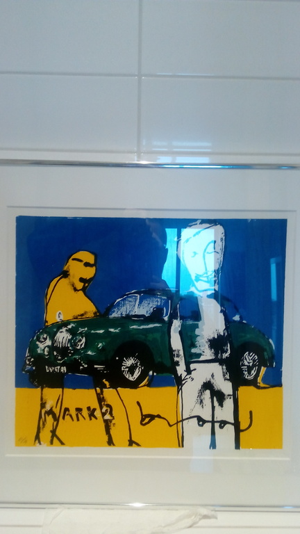 Herman Brood zeefdruk 40x35 cm, Mark II Jaguar.  kopen? Bied vanaf 20!