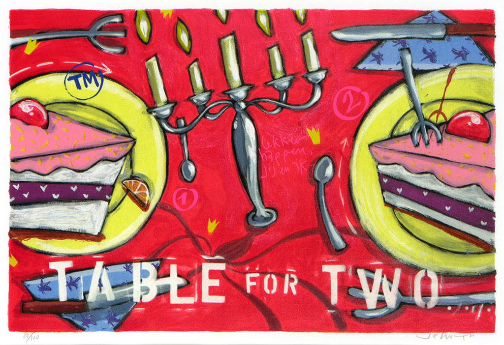 Selwyn Senatori: Zeefdruk, Table for Two verkocht voor € 150!