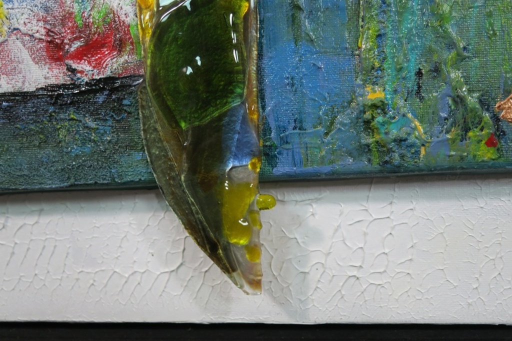 Franca Muller Jabusch: Gemengde techniek op doek, Golden flashlight - Ingelijst kopen? Bied vanaf 100!