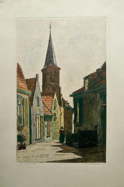 Johannes Josseaud kleurets Zandvoort. verkocht voor € 35!