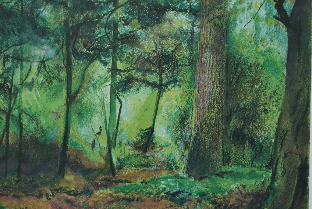 Paul Citroën, kleurenlitho, Boslanschap verkocht voor € 100!