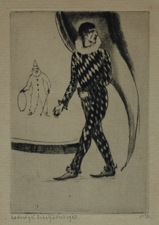 Lodewijk Schelfhout (1881-1943) : Ets – De clown – Gesigneerd – 1925  verkocht voor € 70!