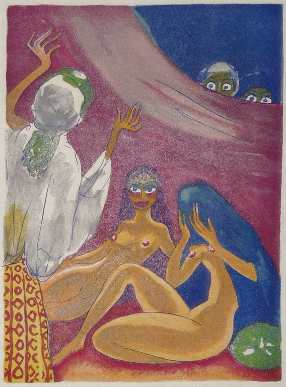 Kees van Dongen, Houtgravure naar aquarel uit 1000 en 1 nacht verkocht voor € 45!