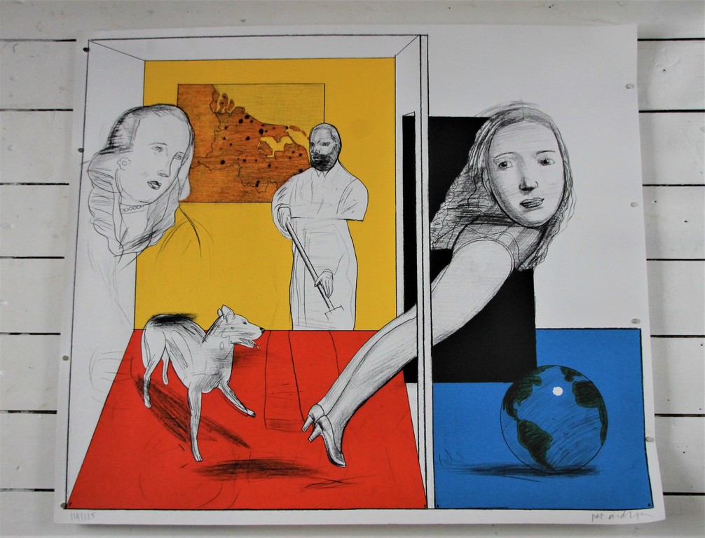 Pat Andrea, Kleurenlitho, Geen titel,1994 verkocht voor € 110!