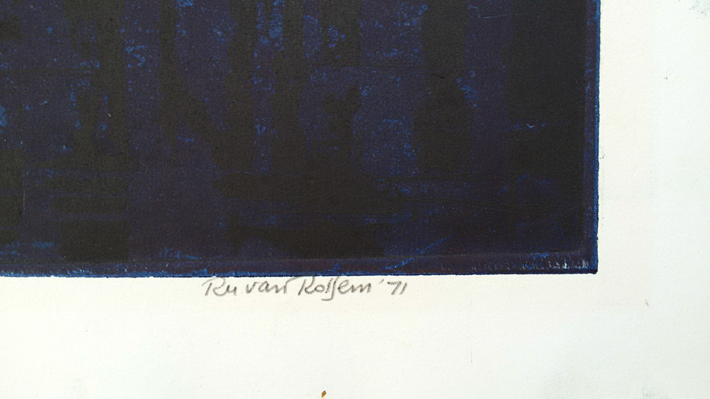 Ru van Rossem - Steenlied, aquatint ets met reliëfdruk kopen? Bied vanaf 150!