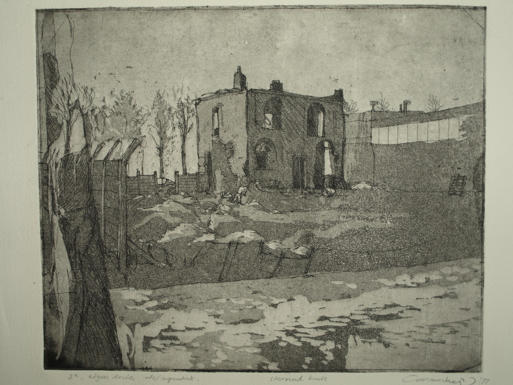 Ets en aquatint – Stervend huis – Gesigneerd – 1977 – 2e eigen druk kopen? Bied vanaf 1!