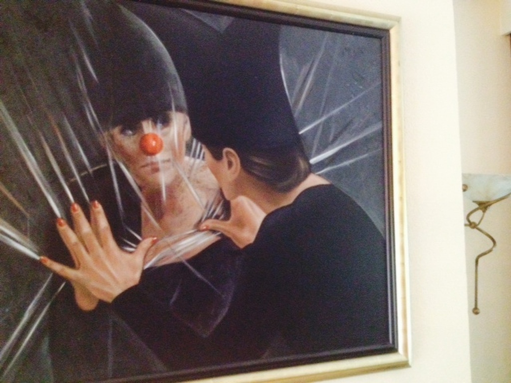 Pierrot, Spiegeling ongedateerd  (periode: 1995 - 1999) olieverf op doek kopen? Bied vanaf 1750!