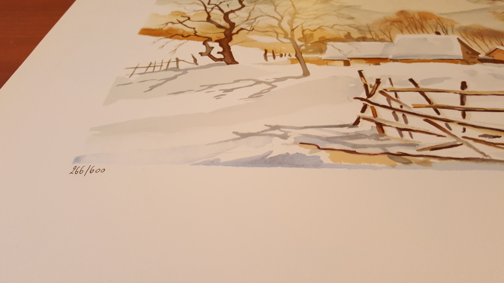 DANIEL LANOUX - CHALET EN HIVER, Lithografie, handgesigneerd, oplage 600 kopen? Bied vanaf 1!